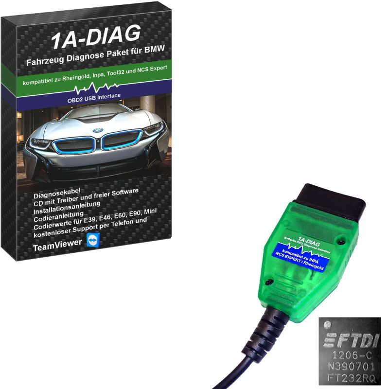 OBD2 Diagnose Kabel Gerät für BMW K+DCAN INPA EDIABAS Software NCS+K-Line
